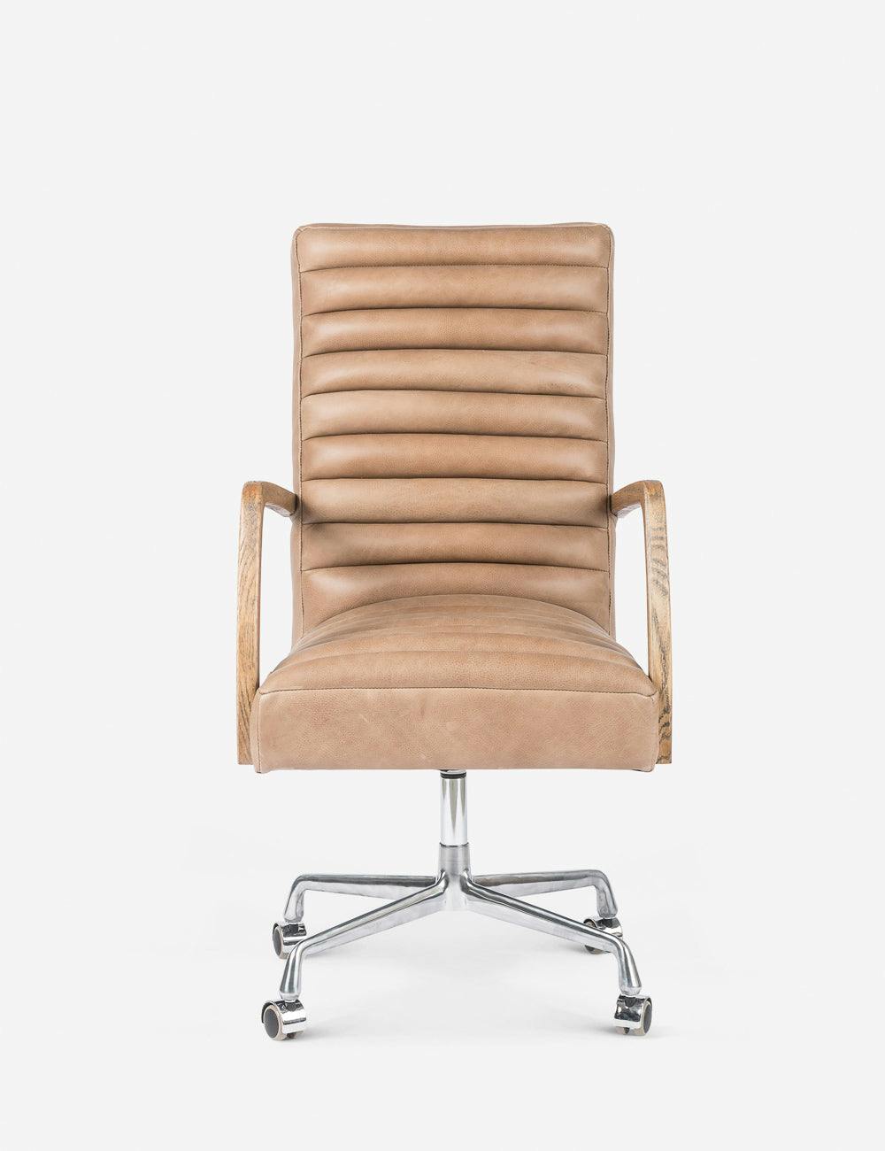 Palermo Light Brown Top-Grain Leather Swivel Executive Chair