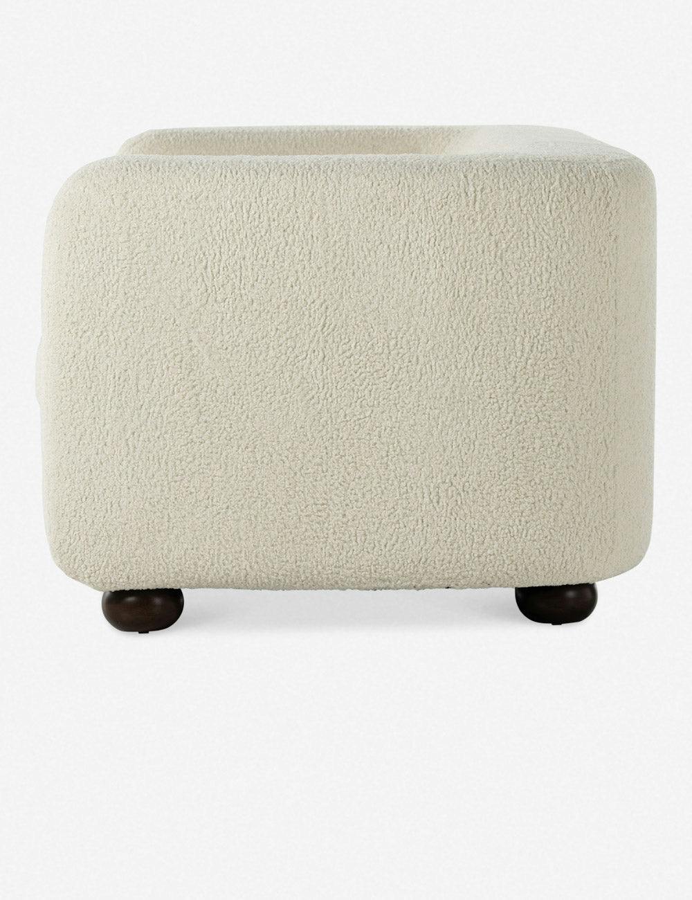 Curved Sheepskin Natural 84" White Contemporary Sofa