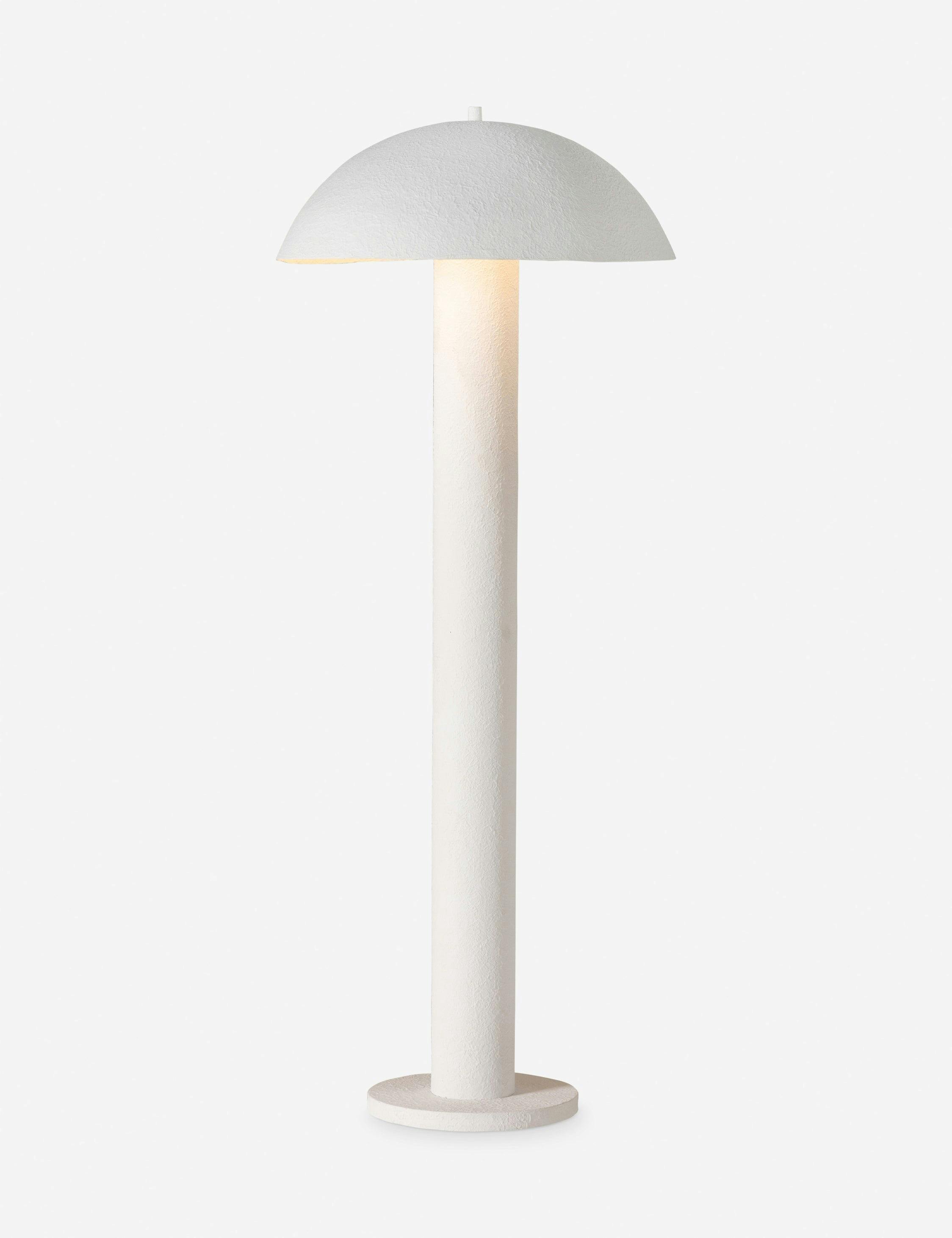 Santorini Chic Matte White Plaster Adjustable Floor Lamp with 3-Way Switch