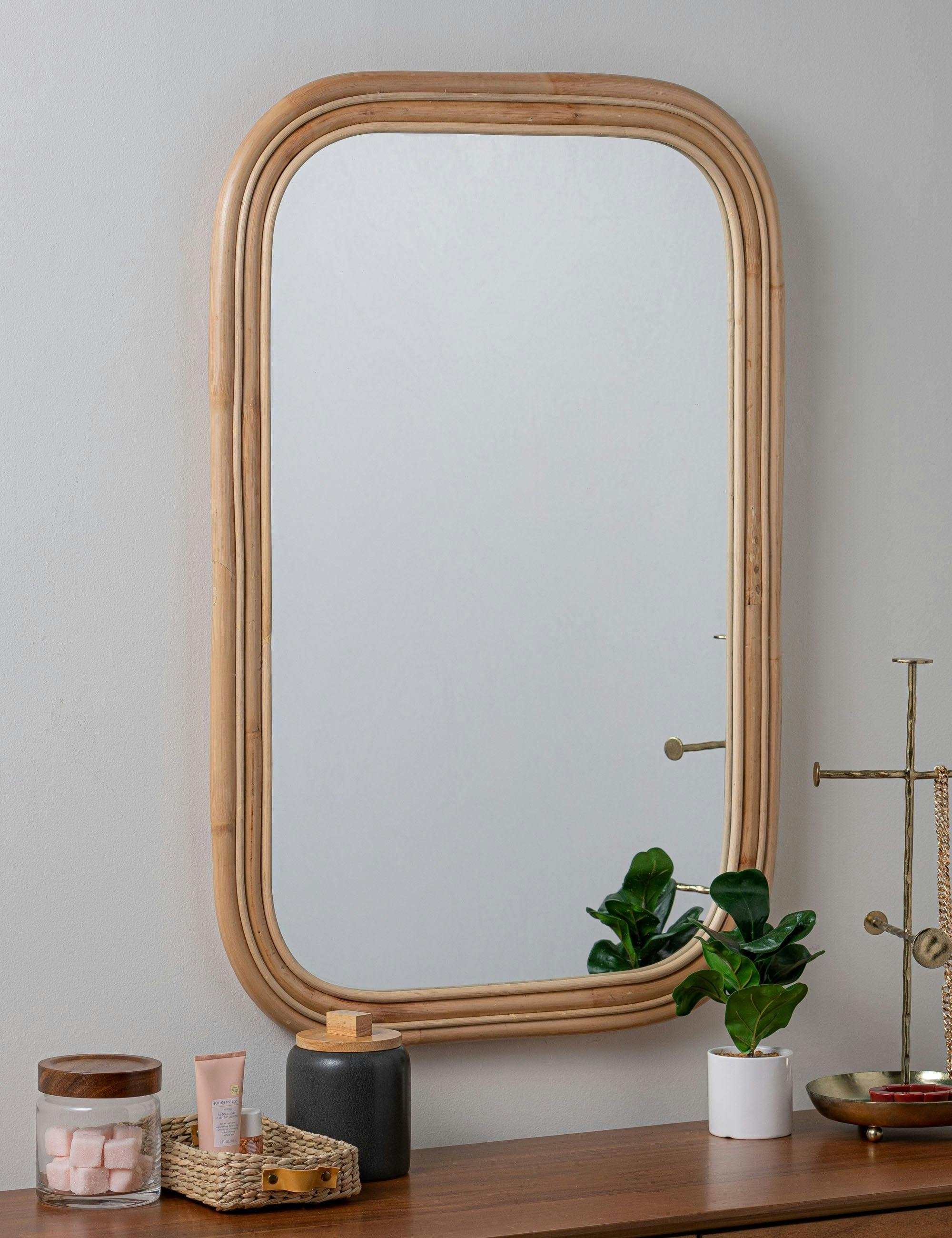 Reyna Rectangular Natural Bamboo 36" Wall Mirror