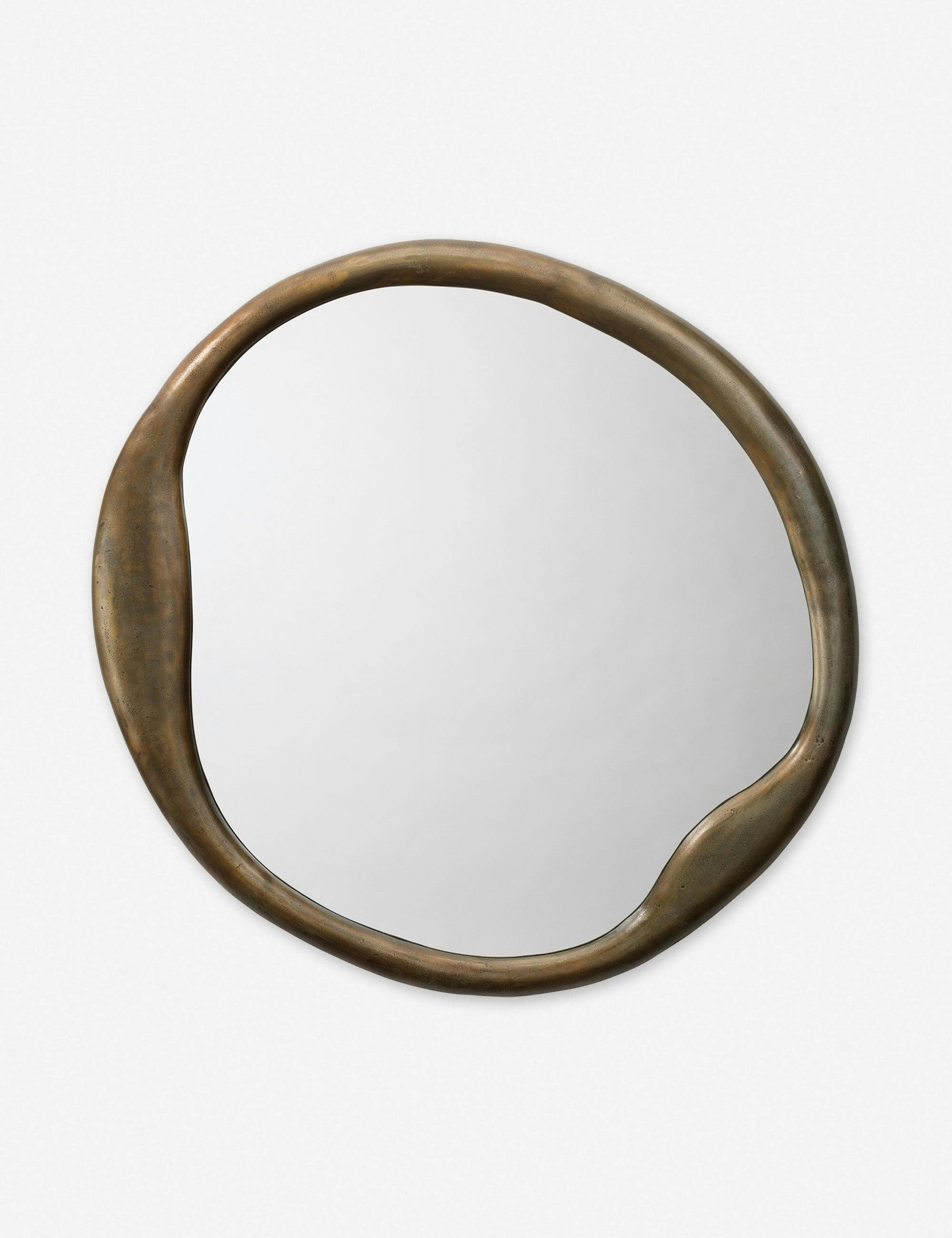 Bronze Wood Organic Charm 36" Round Wall Mirror