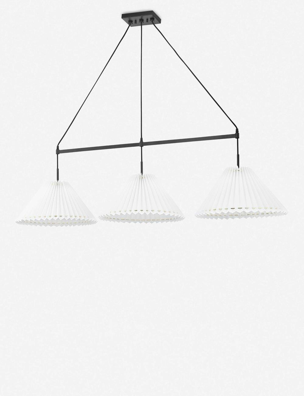 Cosette 3-Light Indoor/Outdoor Linear Pendant in Soft Black and White