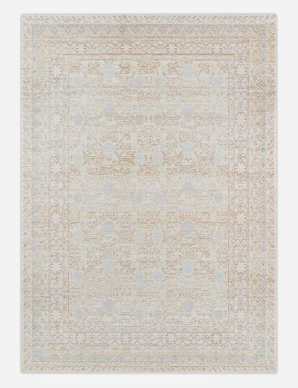 Isabella Floral Loomed Accent Rug in Soft Blue - 7'10" x 10'6"