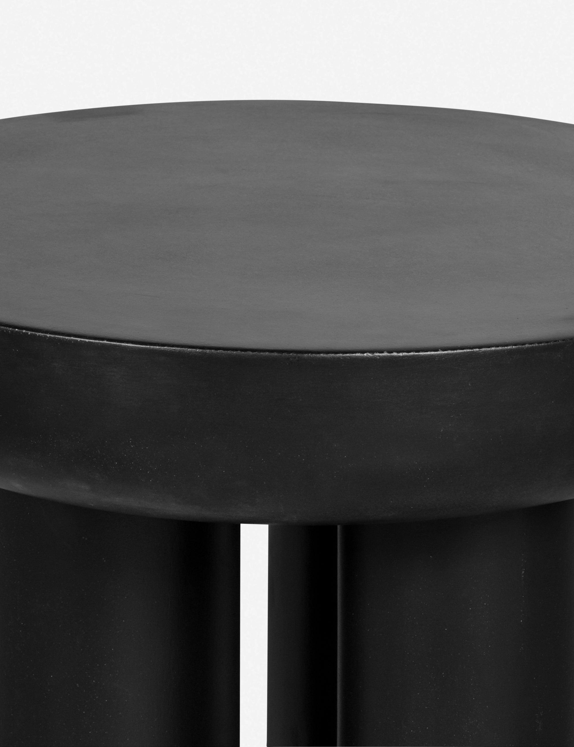 Rocca Contemporary Black Round Metal & Wood Side Table