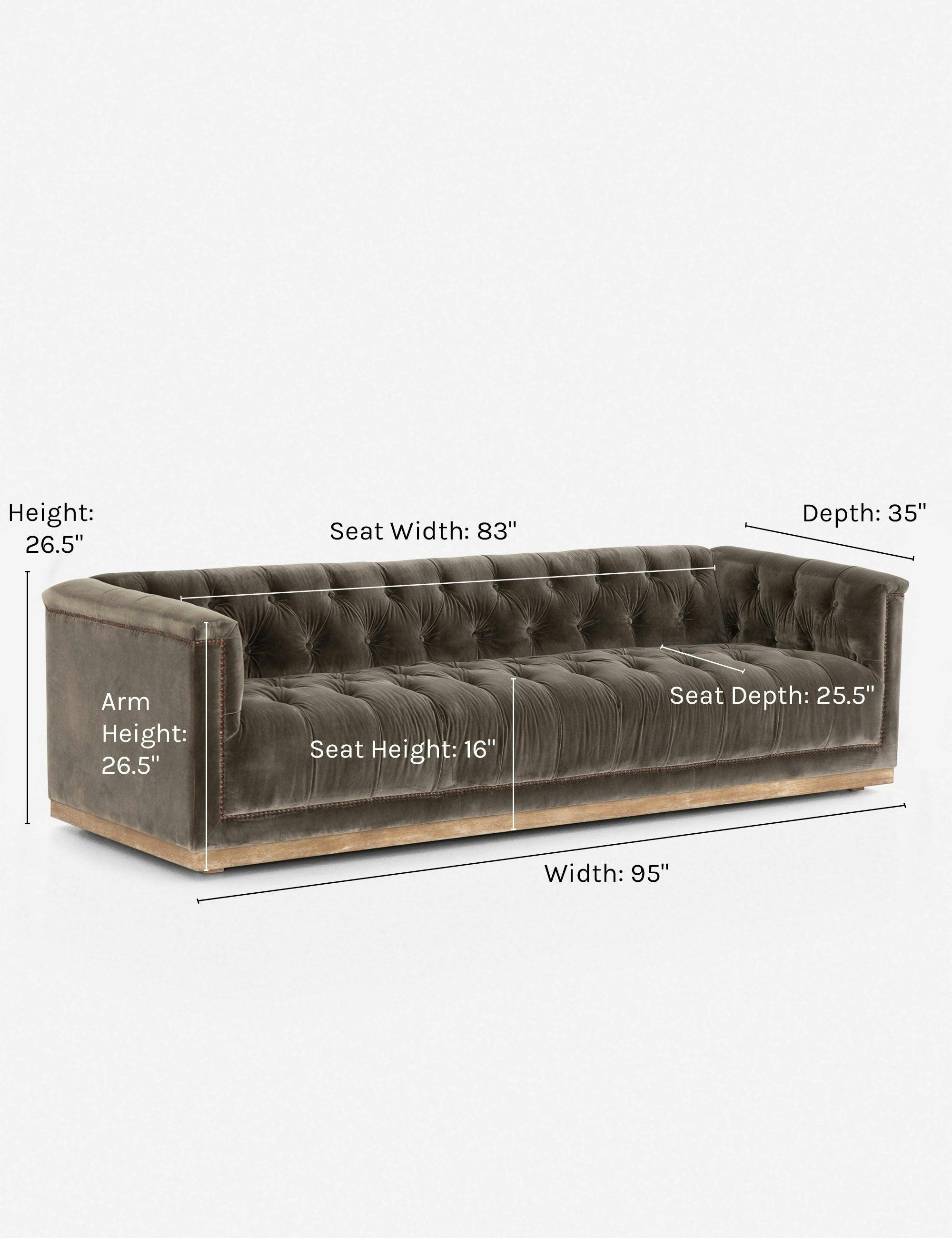 Maxx Contemporary Gray Velvet Sofa with Aged Bronze Accents