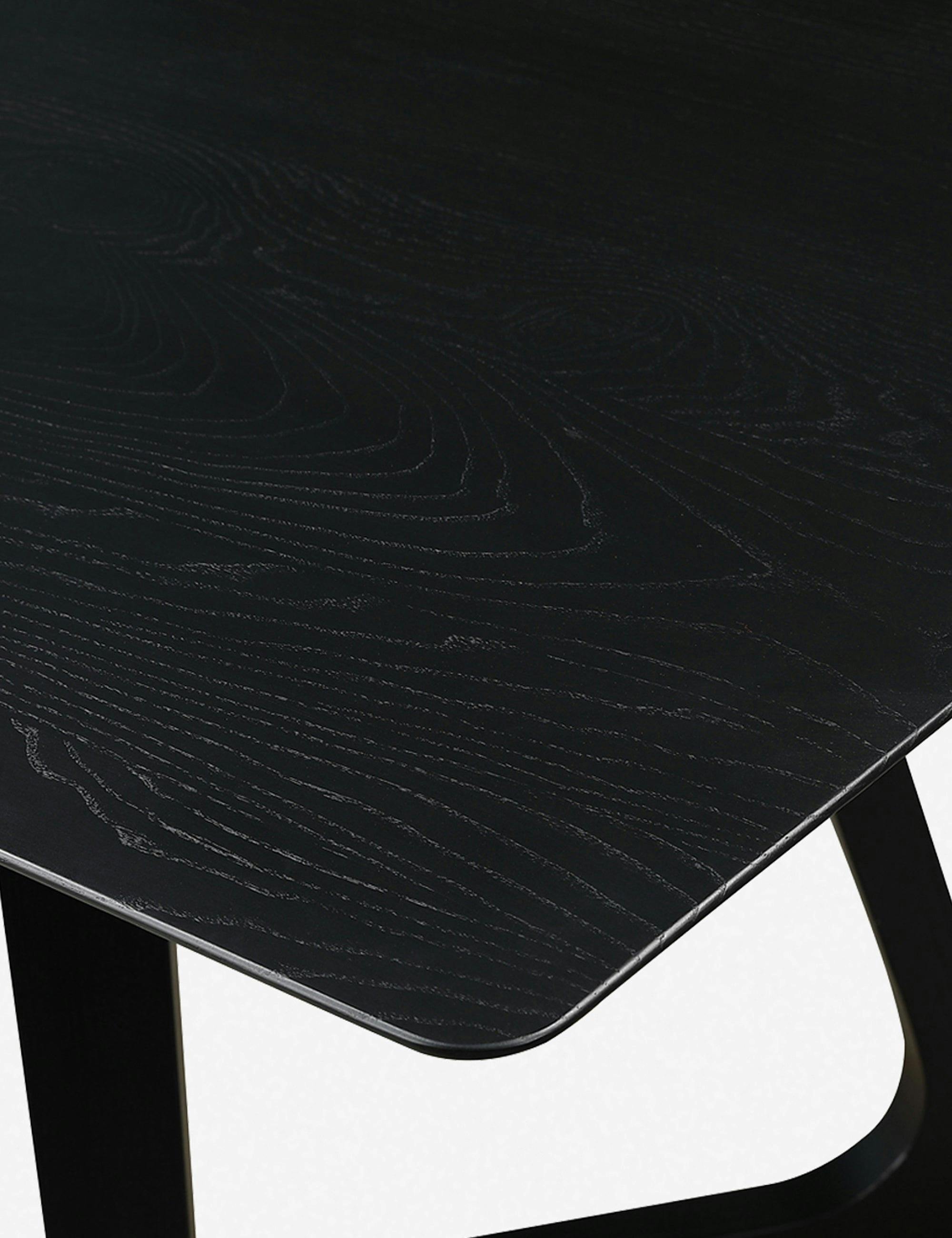 Modern Mid-Century Black Ash Wood 71'' Rectangular Dining Table