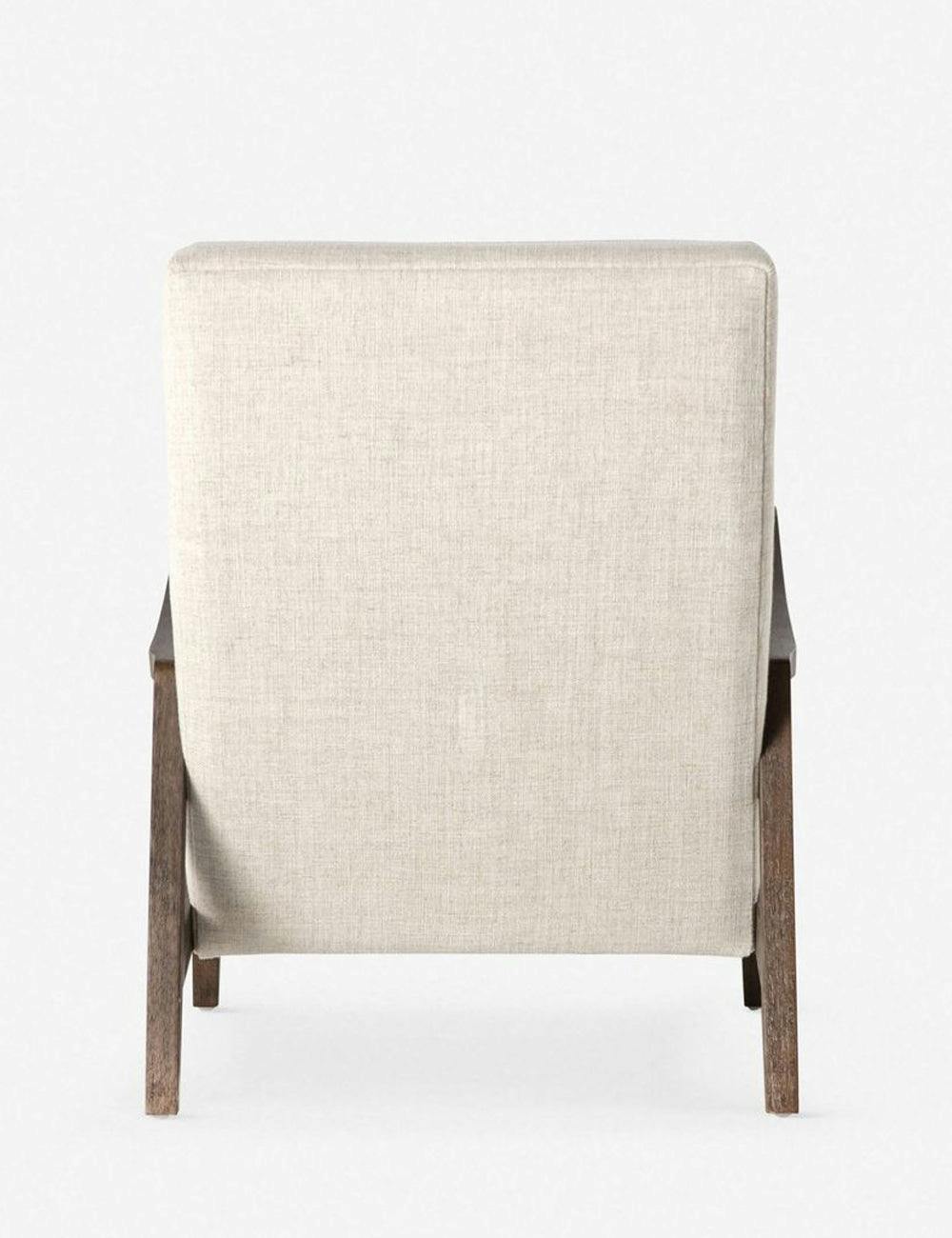 27'' Cream Contemporary Linen and Leather Accent Chair