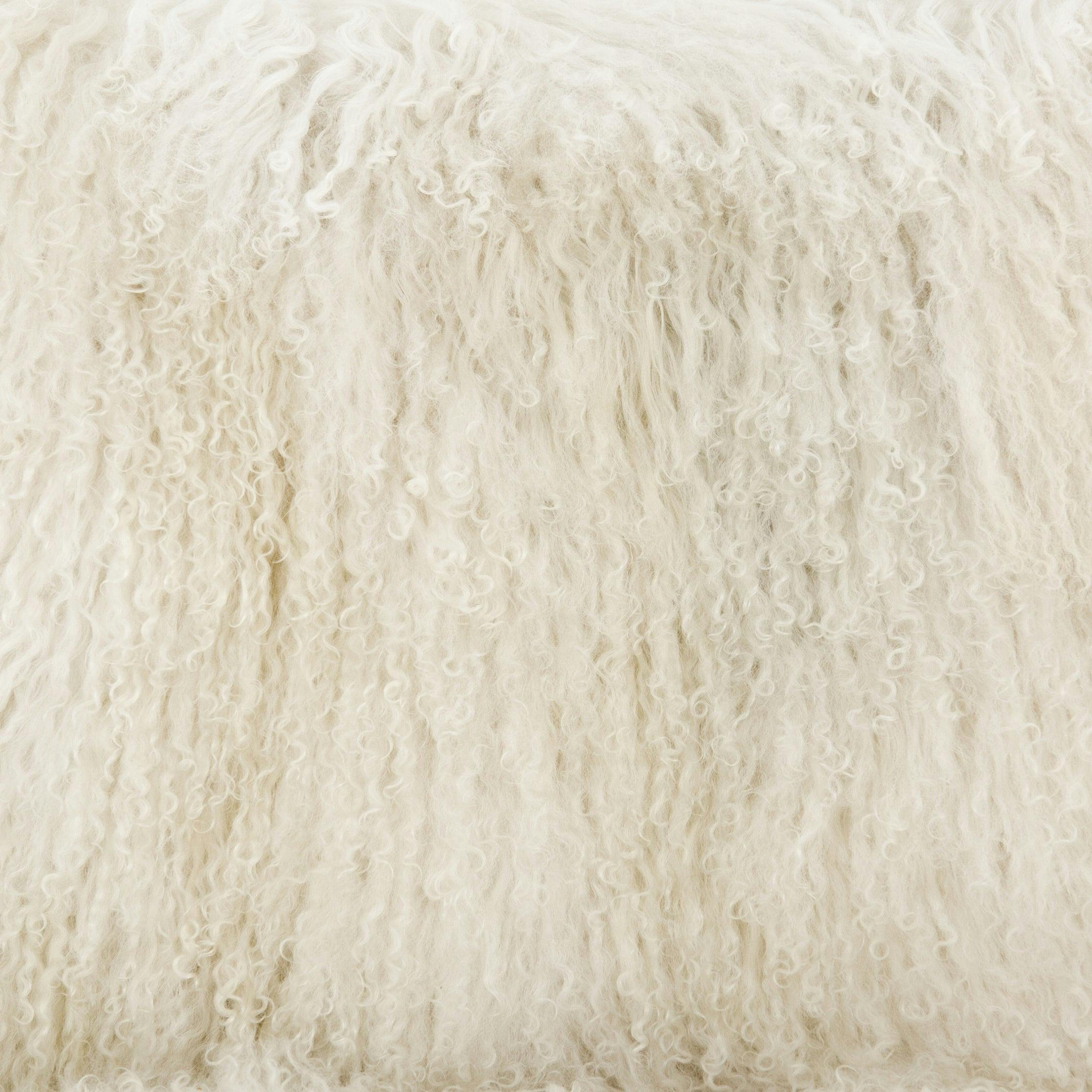 Drifted Oak Frame Cream Mongolian Fur 24.5" Accent Chair