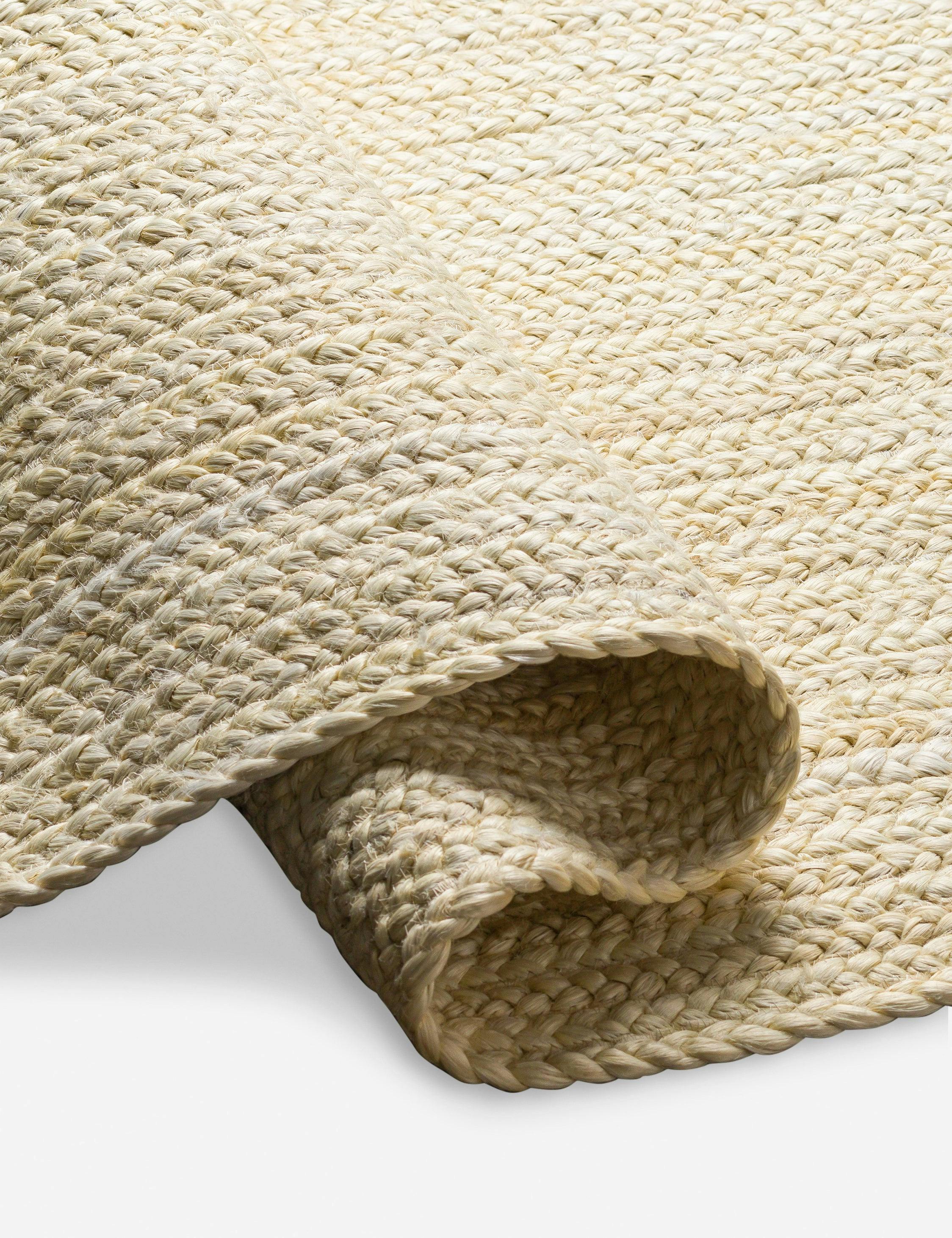 Ivory Handwoven Jute Accent Rug 2' x 3' - Easy Care and Washable