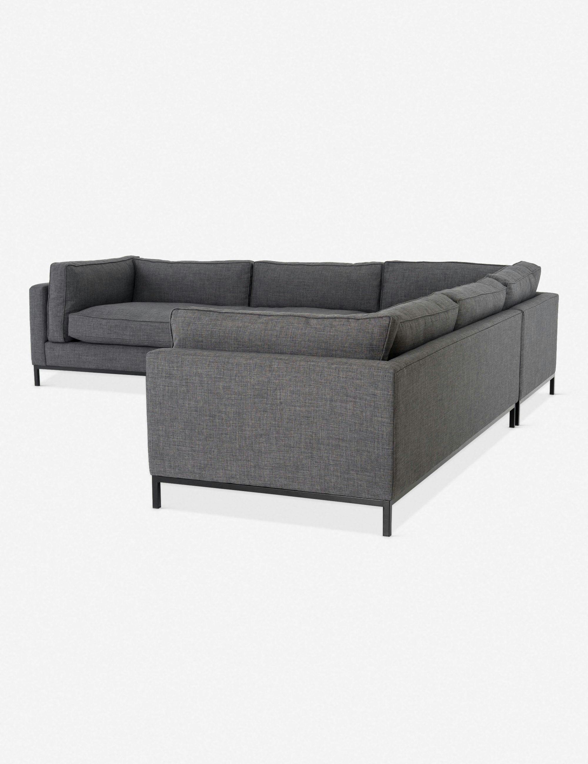 Bennett Charcoal 119'' Three-Piece Sectional Sofa with Track Arms