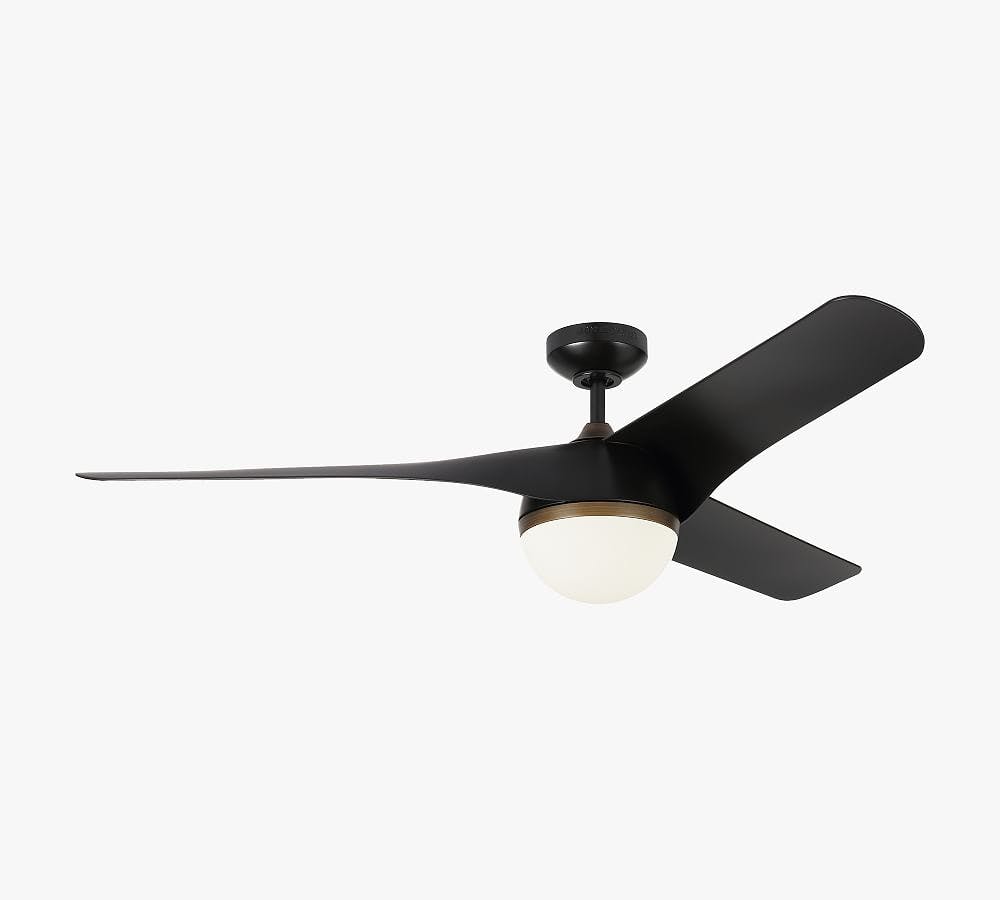Matte Black 56" Astor Ceiling Fan with Opal Etched Glass Light
