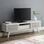 Mid-Century Modern White 59" TV Stand with Slatted Doors
