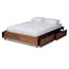 Yara King-Sized 4-Drawer Walnut Brown Wood Storage Bed Frame
