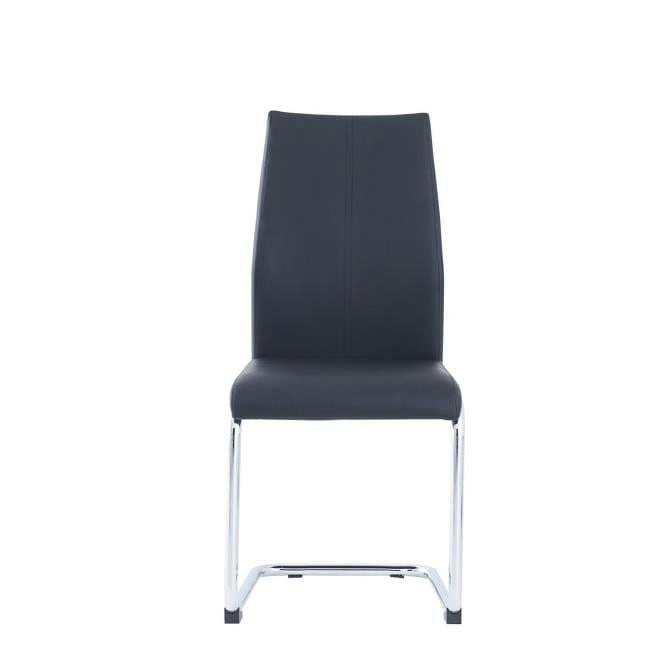 Modern Sleek Black Faux Leather Parsons Side Chair