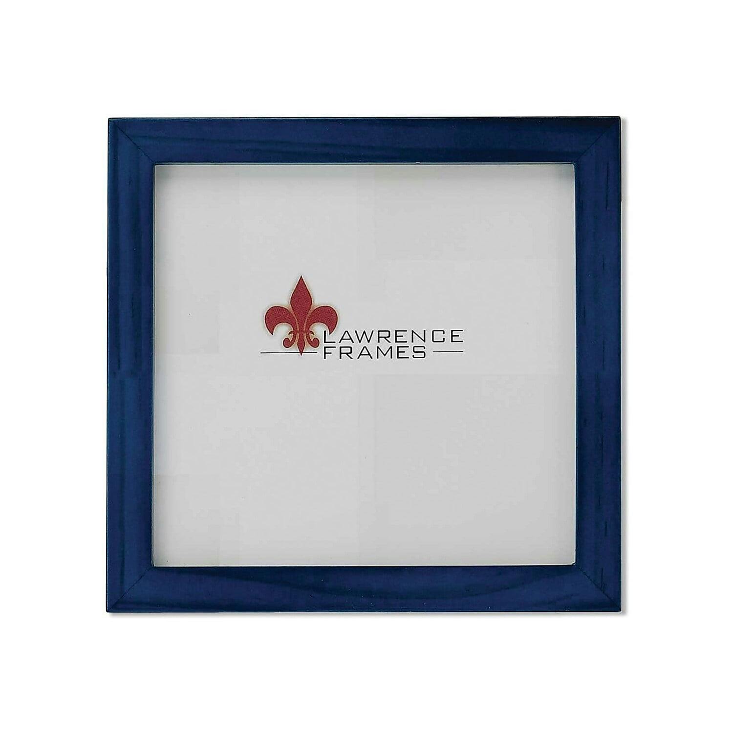 Satin Blue Wood Easel Back Picture Frame - Classic Gallery Design