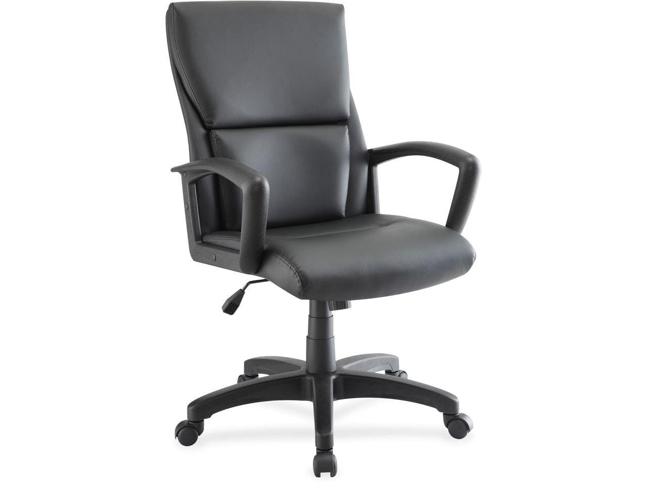 Euro-Inspired Mid-Back Black Leather Executive Swivel Chair