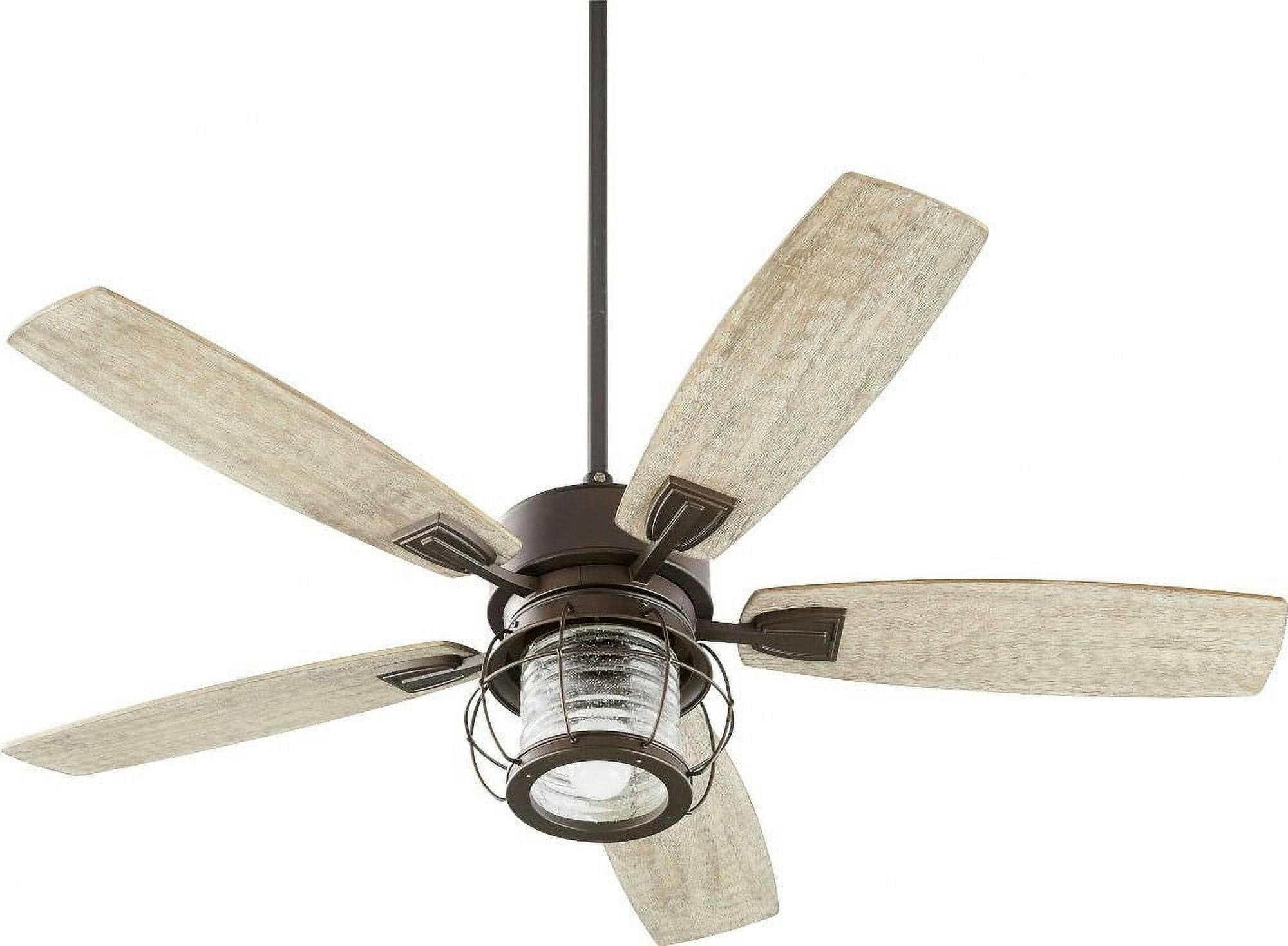 Galveston 52" Bronze Ceiling Fan with Weathered Oak Blades and LED Light