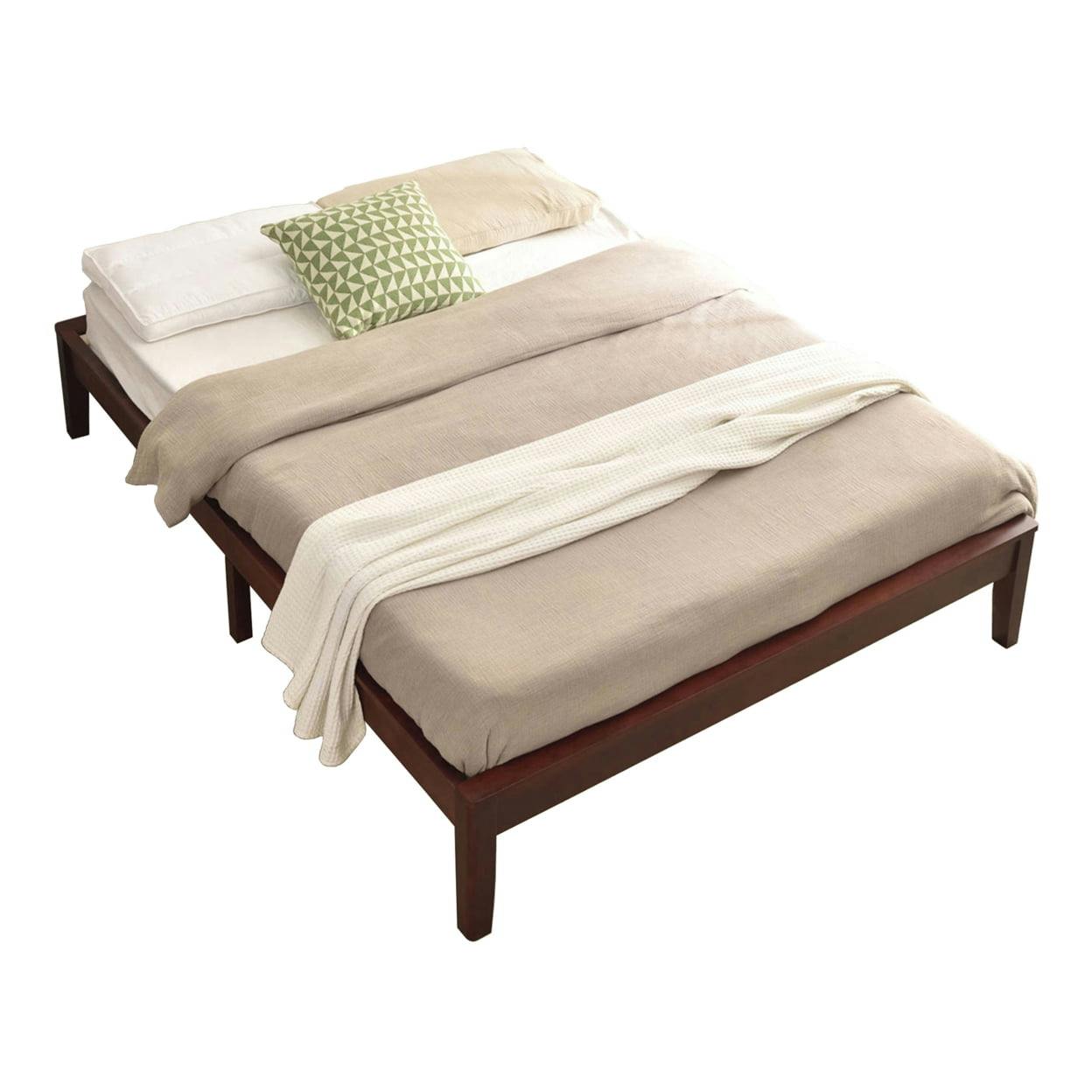 Stella Full Platform Bed Frame in Mahogany Solid Pine