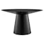 Barra Contemporary Round Black Wood Dining Table for Six