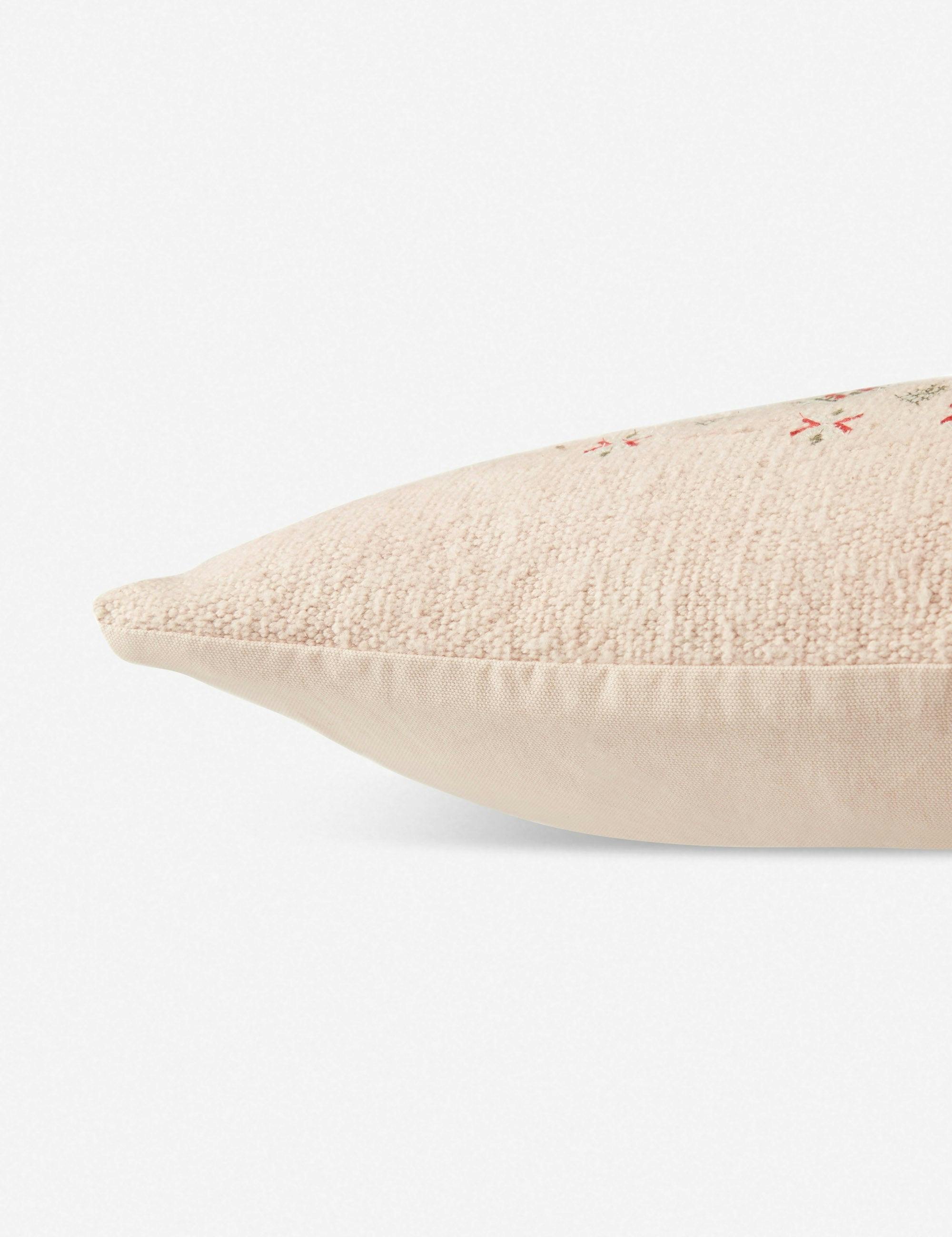 Arabesque Blush & Brown Embroidered Cotton Round Pillow Set