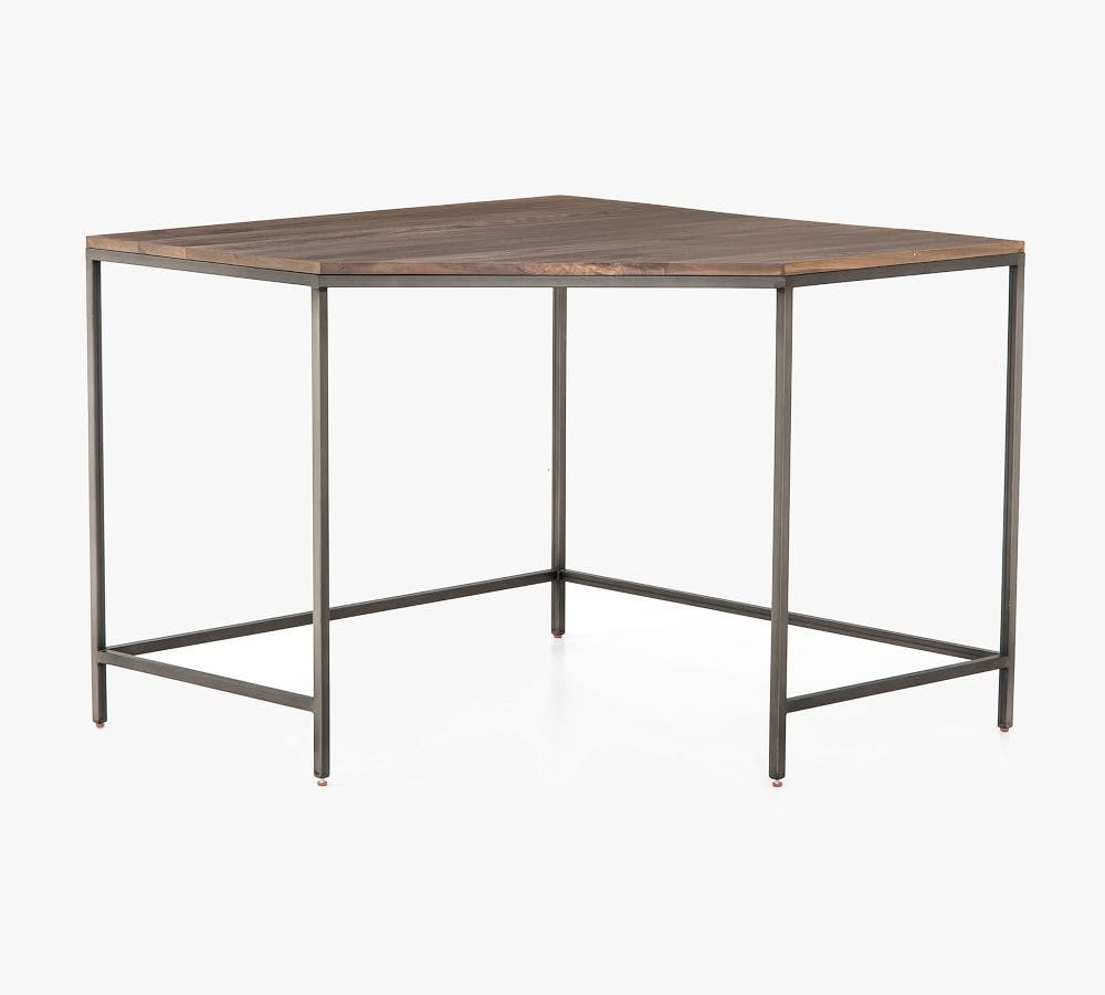 Auburn Poplar Contemporary 41" Home Office Desk with Leather Pulls