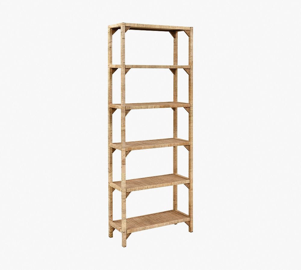 Fargesia Natural Bamboo Tall Etagere-Style Bookcase