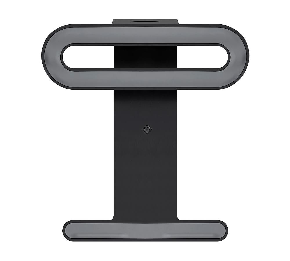 ErgoEnhance Matte Black Metal Notebook Stand with Cable Management