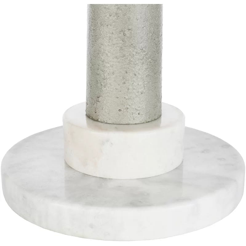 Ellison Textural Metal & Marble 63" Beige Floor Lamp