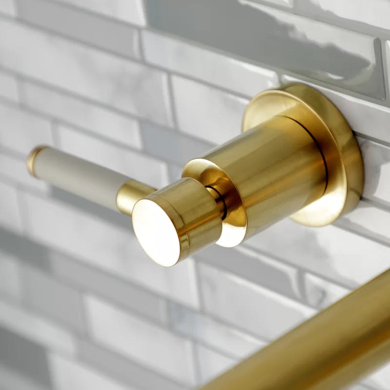 Kaiser Brushed Brass 2-Handle Modern Wall Mount Bathroom Faucet