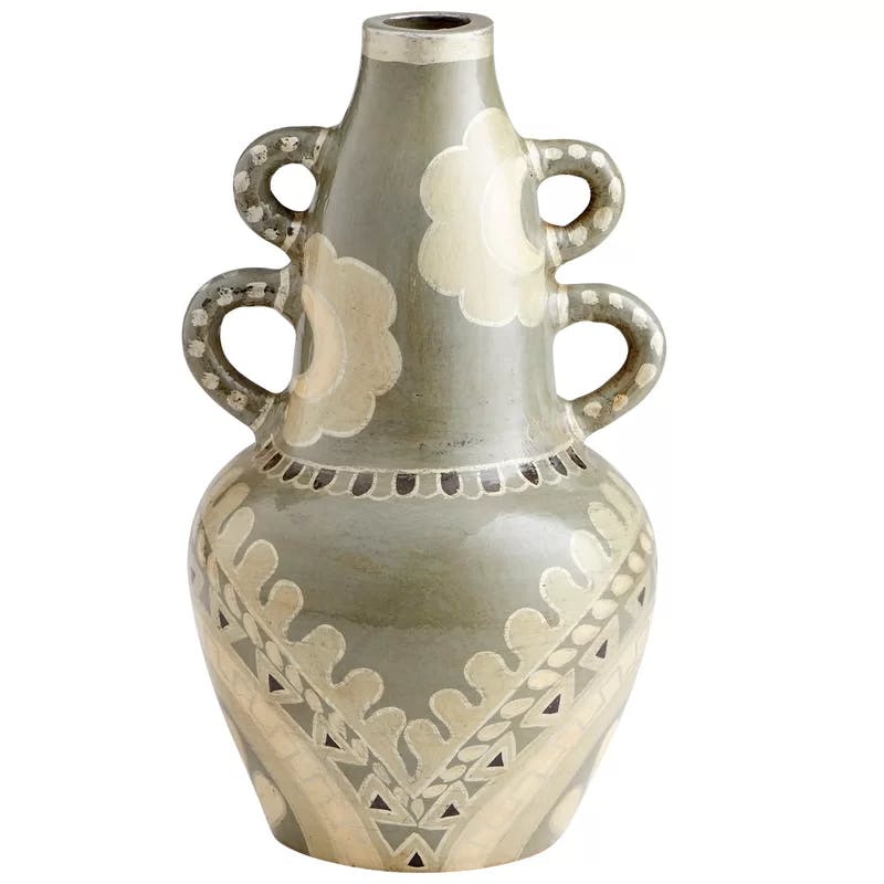 Olive Green Ceramic Bouquet Table Vase - 17.5"