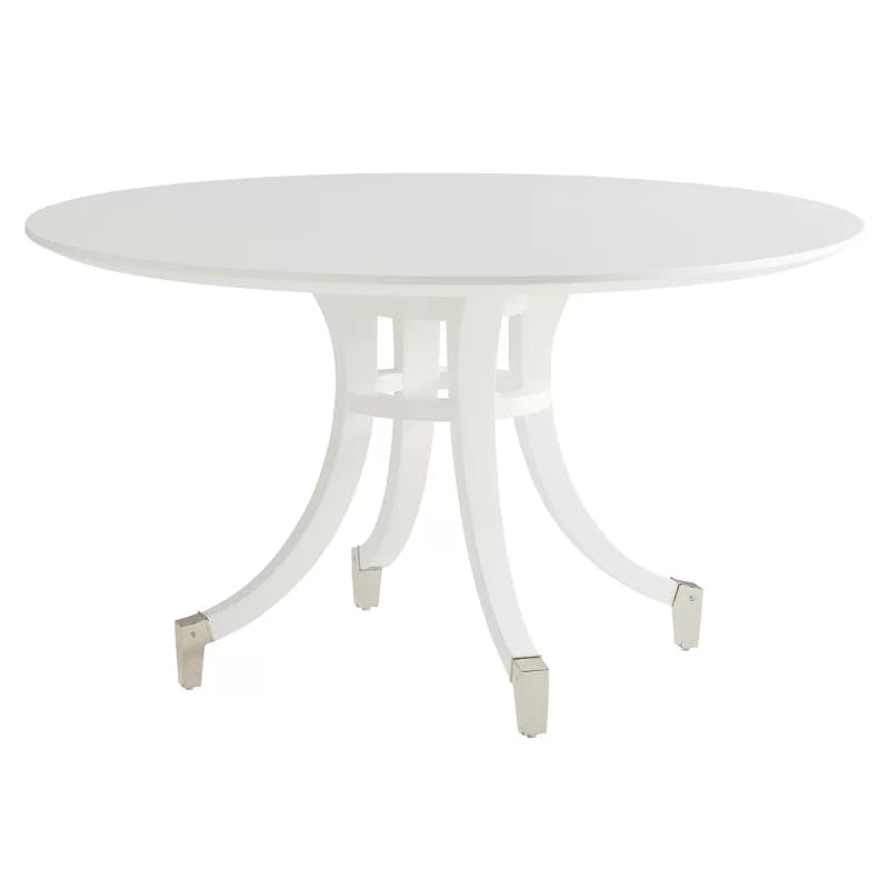 Avondale 60" White Transitional Round Wood Dining Table