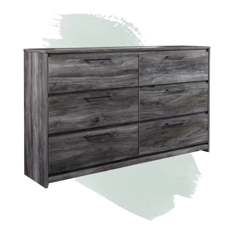 Coastal Charm Smokey Gray 6-Drawer Dresser with Modern Handles