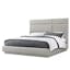 Quadrant King Size Pure Gray Linen Upholstered Platform Bed