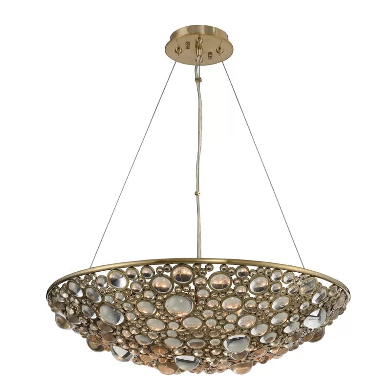 Ciottolo Modern Crystal 8-Light Chandelier in Champagne Gold