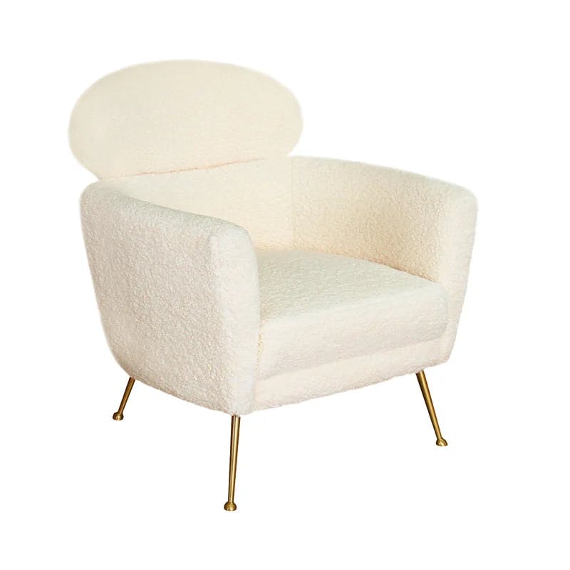 Sienna 32" White Swivel Upholstered Armchair in Solid Wood Frame