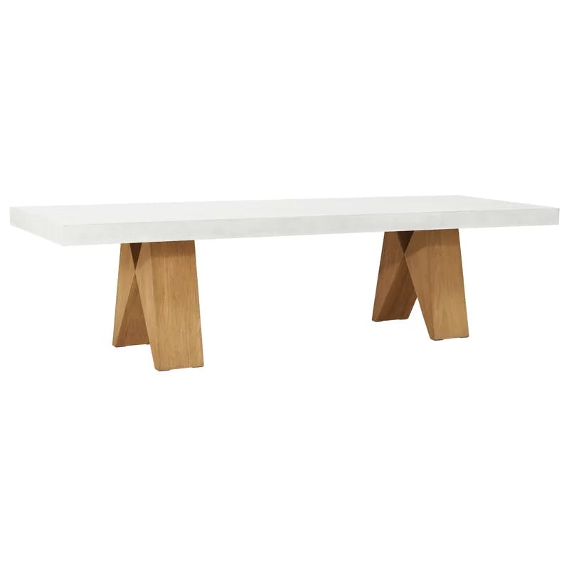 Perpetual Ebony White 87" Lightweight Concrete Dining Table