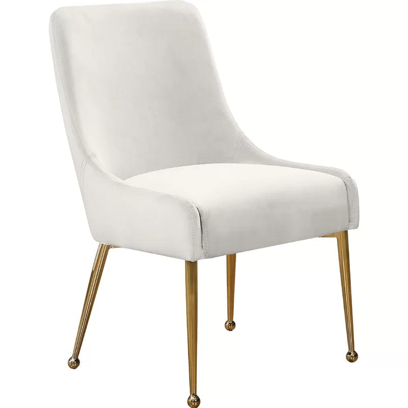 Elegant Owen Cream Velvet & Gold Leg Dining Chair