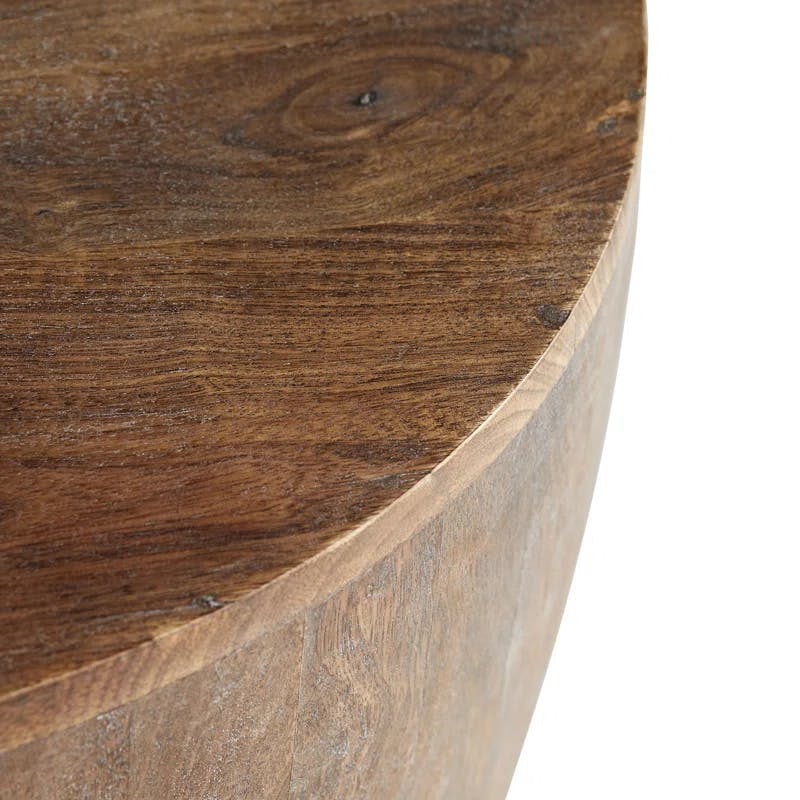 Jacob 32.5'' Round Wood Paneled Drum Side Table
