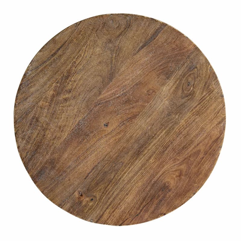 Jacob 32.5'' Round Wood Paneled Drum Side Table