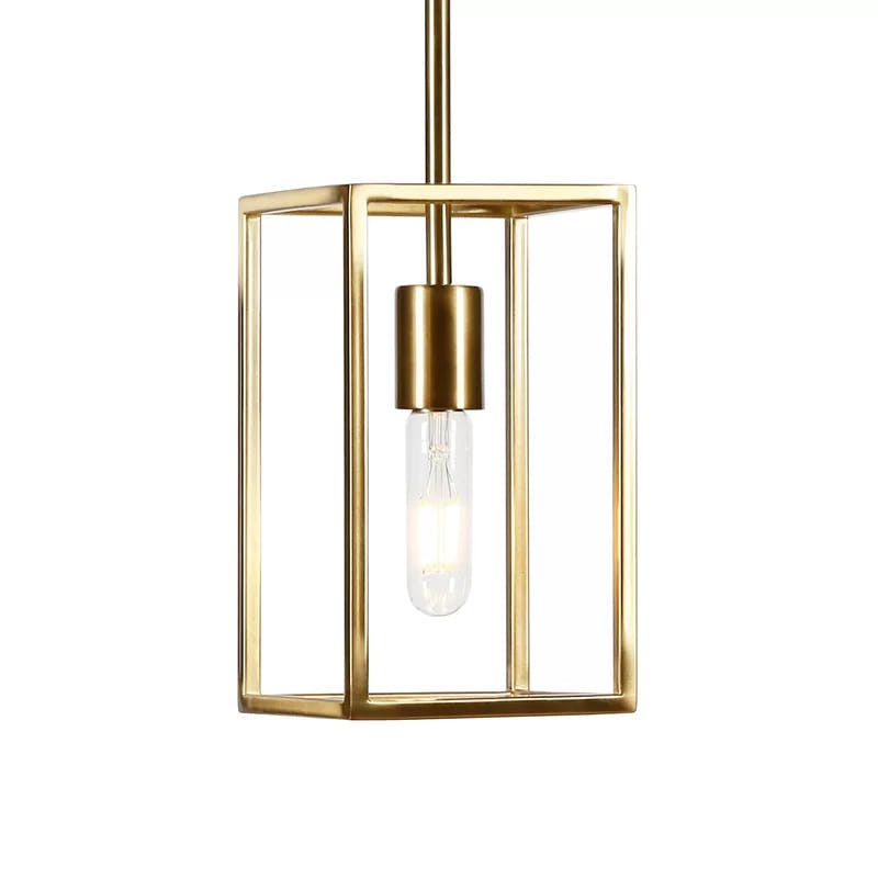 Kilkenny Geometric Brass Square Pendant with 8 ft Cord