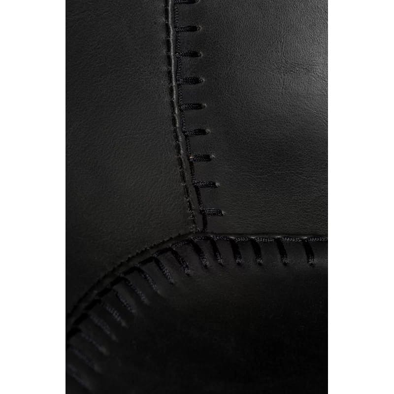 Elegant Black Faux Leather 26'' Counter Stool Set of 2
