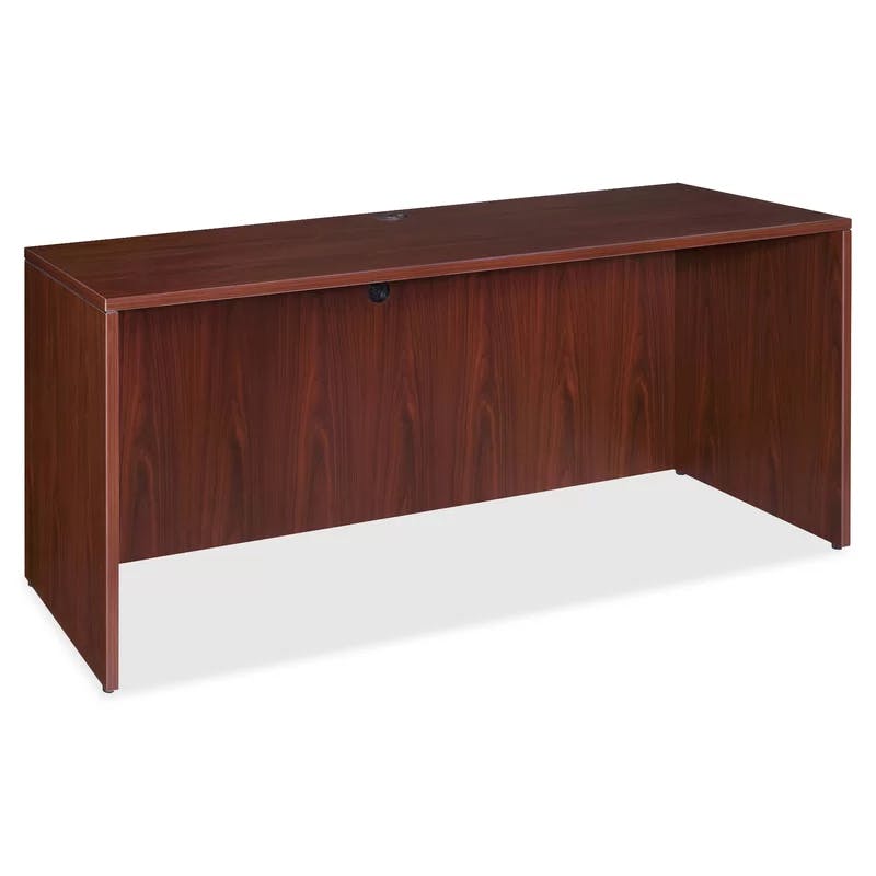 Lorell Essentials Mahogany 68.5" Credenza with Drawer and Filing Cabinet