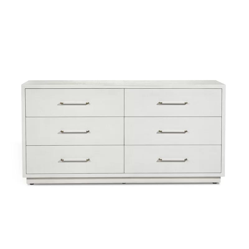 Taylor Double 6-Drawer White Champagne Sideboard