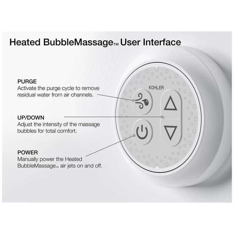 Archer 60" White Acrylic Heated Bubblemassage Air Bath