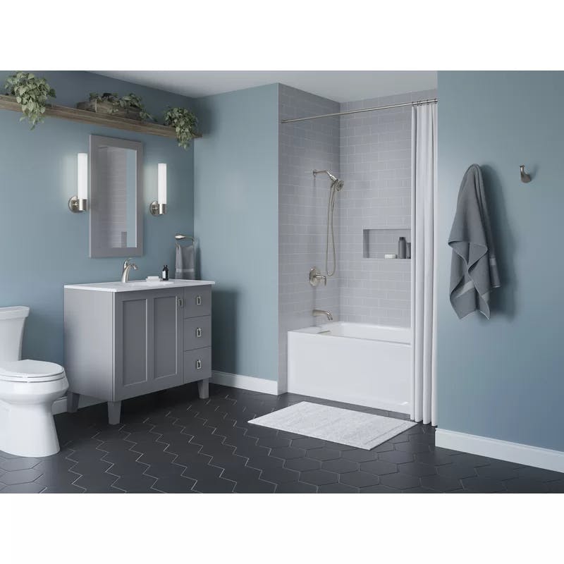 Archer 60" White Acrylic Alcove Soaking Tub with Lumbar Support