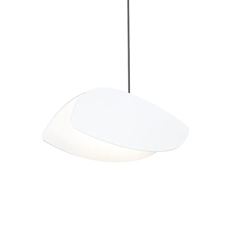 Modern Satin Black LED Pendant with White Shades - Indoor/Outdoor