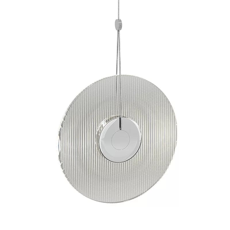 Meclisse Circular LED Pendant in Polished Chrome with Clear Glass