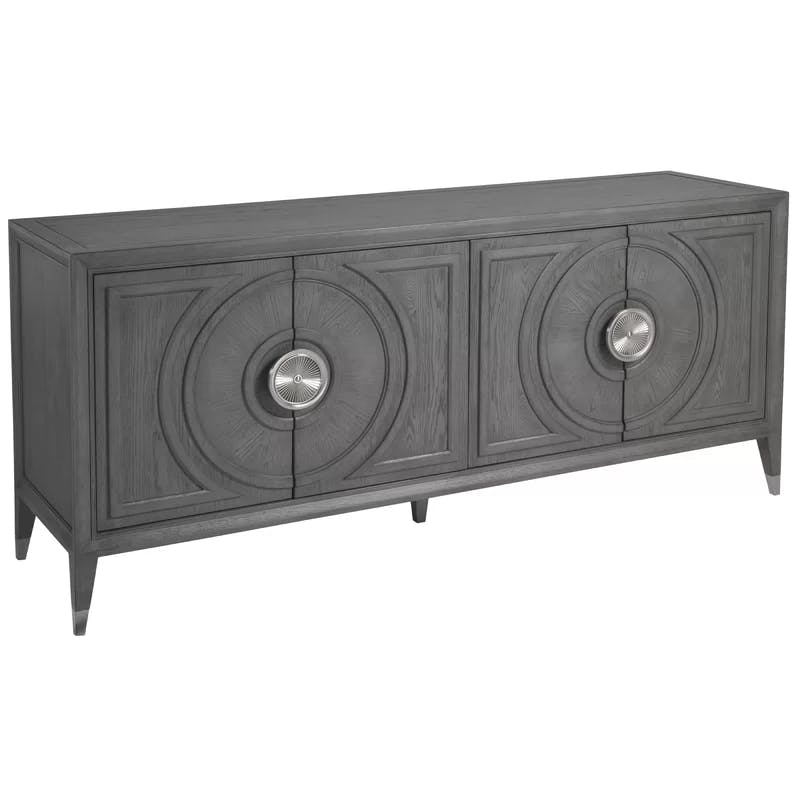 Appellation Transitional 68'' Gray Media Console with Cabinet