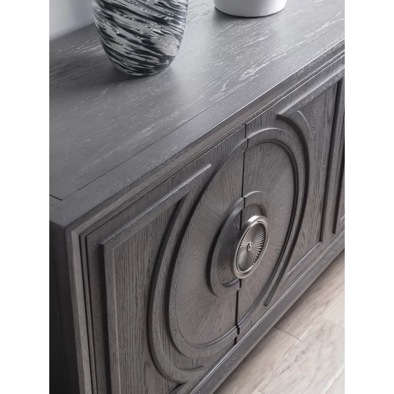 Appellation Transitional 68'' Gray Media Console with Cabinet