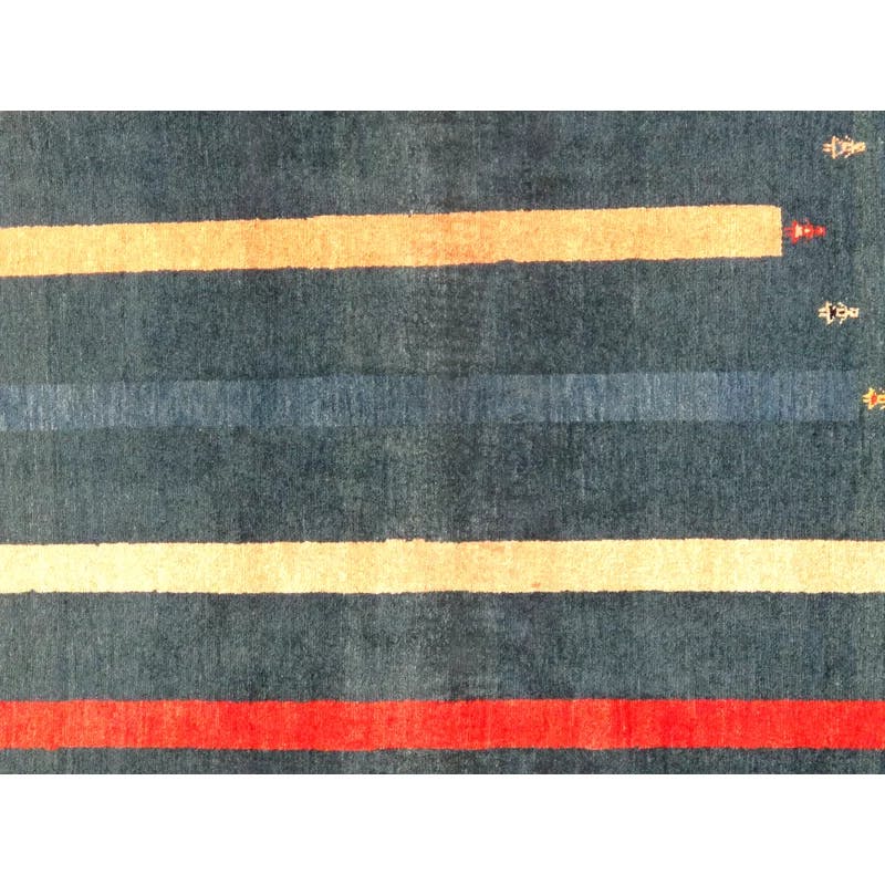 Elegant Tribal Essence Hand-Knotted Wool Area Rug 3'6" X 4'8" Blue